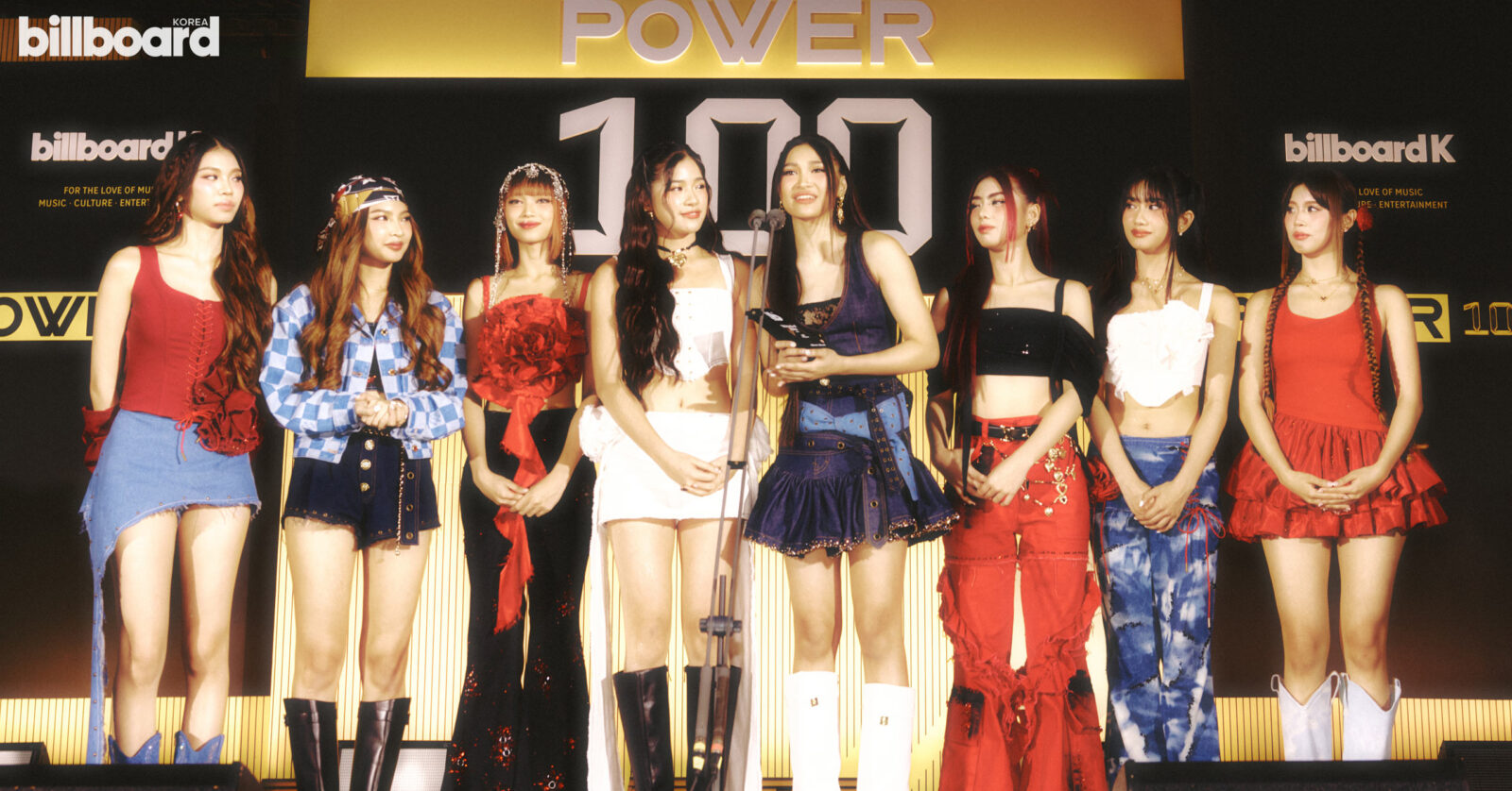 BINI receiving Billboard cover award